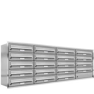 19er Premium Unterputz Edelstahl Briefkasten Anlage Postkasten Fach A4 4x5 - Bild 1 von 3