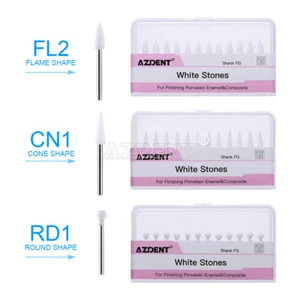 AZDENT Dental Flame piedra blanca limpia FG Burs abrasión 12 piezas / paquete - Imagen 1 de 26