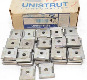 Qty 47 - OEM Unistrut Square 5/16" 1 Hole Washer W/ Guides Galvanized P2862 - Picture 1 of 4