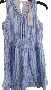 Vineyard Vines Damen blau Bayside blau V2 Chevron Geo Biesen Kleid M (10-12) - Bild 1 von 7