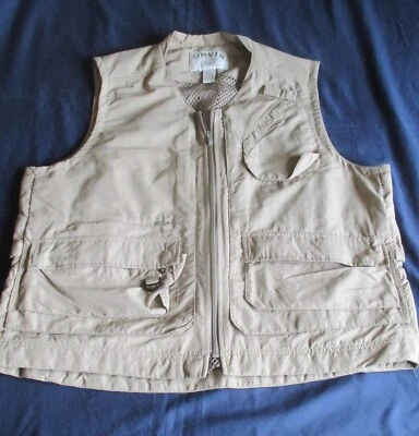 Orvis Mesh Lined Khaki Vest - Mens XL  Hunting Fishing Photography Travel  Nylon - Image 1 of 4
