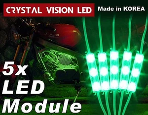 Crystal Vision LED for Motorcycle Light Strips Kit Engine-Bay Bright Green DC12V - Foto 1 di 9