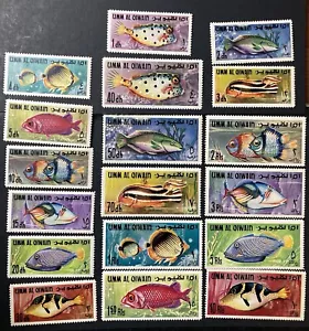 56. Umm Al Qiwain , Fish, Fresh, Set Of 18,Mi#171-188, Mint Never Hinged - Picture 1 of 2