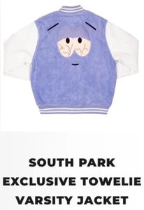 SOUTH PARK EXCLUSIVE TOWELIE STONED VARSITY JACKET SIZE XL 420 TEGRIDY FARMS POT - Picture 1 of 11