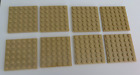 Lot Of 8 Genuine Lego Tan 6X6 Stud Dots 3958 Flat Base Plates Part