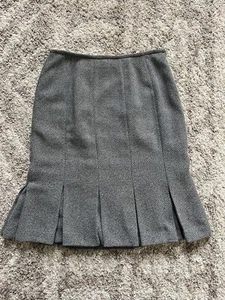 Liz Claiborne Skirt Suit 10 Gray Black Flecks Lined Mid Length Tweed Modest - Bild 1 von 5