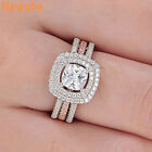 Newshe Rose Gold Plated Wedding Engagement Ring Sets Sterling Silver Size 5