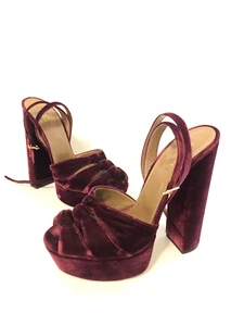 Altuzarra Velvet burgundy Color Platform Heels Size 38.5 $1250 - Picture 1 of 6