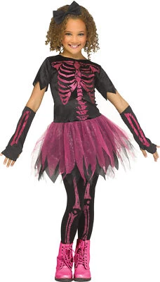 Pink Skele-Girl Skeleton CHILD Girls Costume NEW Dress - Image 1 of 3