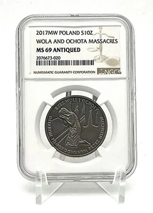 Moneda de plata Polonia 2017 10 zlotych Las masacres de Wola y Ochota NGC PF69 - Imagen 1 de 6