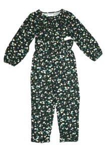 Old Navy Long Sleeve Floral Jumpsuit One Piece Black Junior Girls XL(14/16) - Picture 1 of 10
