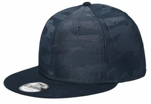 New Era 9Fifty NE407 Camo Flat Bill Snapback Cap Blank NE407 Deep Navy/Navy Camo - Picture 1 of 8