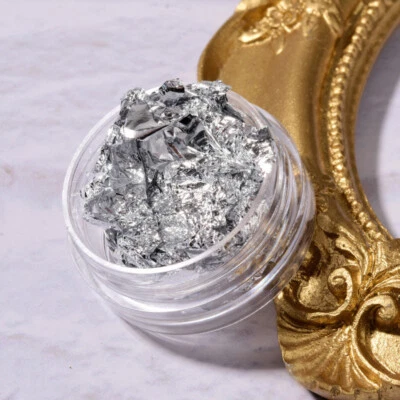 Papel de aluminio para uñas lentejuelas escamas arte en uñas pegatina hágalo usted mismo decoración oro plata Foto 1 de 4