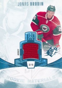 2013-14 SPx ROOKIE MATERIALS #JB JONAS BRODIN - Minnesota Wild