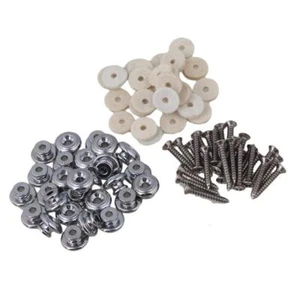50 Pairs Chrome Metal Strap Buttons 14*8.5mm Retro Style for Guitar and Bass - Picture 1 of 6