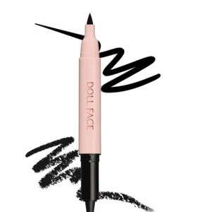 DOLL FACE DOUBLE DATE LIQUID EYE DEFINER & SMOKY KAJAL BLACK BRAND NEW - Picture 1 of 1