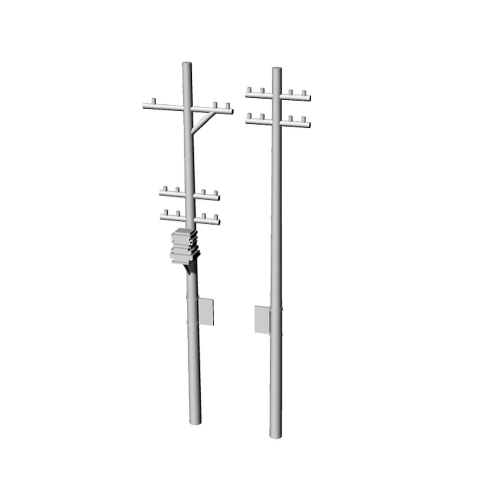 SSMODEL 1:64 Power Telegraph Poles With Cross Arms Wired Poles 6pcs - Image 1 of 1