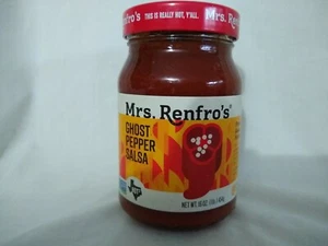 Mrs. Renfro's Ghost Pepper Salsa 16 oz barattolo di vetro - Foto 1 di 3