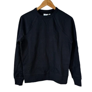 Everlane New Unisex The Classic French Terry Crew Sweatshirt Washed Black XXS - Picture 1 of 9