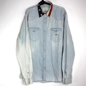 Denim & Supply Ralph Lauren Mens 2XL Western Pearl Snap Button Up Shirt B1084 - Picture 1 of 5