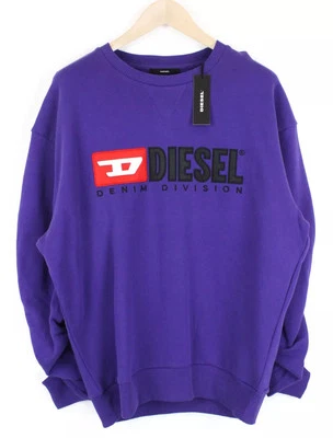 SWEAT-SHIRT DIESEL F-ARAP Femme XS Violet À Manches Longues En Coton Avec Logo - Photo 1/4