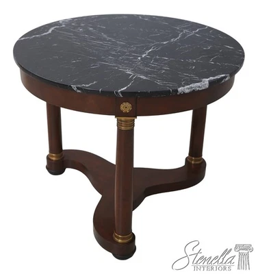 69513: BAKER Round Marble Top French Empire Center Table - Image 1 of 4