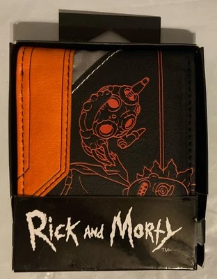 RARE Bioworld Rick And Morty Bi-Fold Wallet - Orange and Brown NEW (209) - Image 1 of 4