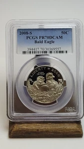 2008-S 50c Bald Eagle Half Dollar PCGS PR70 DCAM - Picture 1 of 3