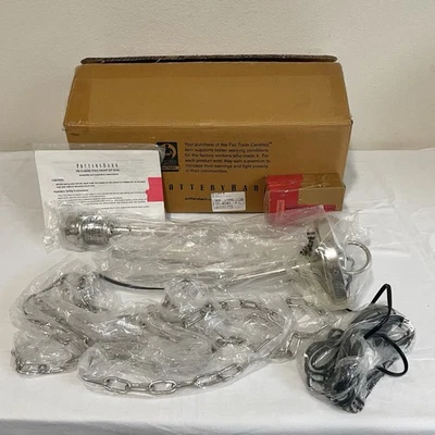 Pottery Barn Classic Pendant  Pole Kit Polished Nickel 54” - Image 1 of 4