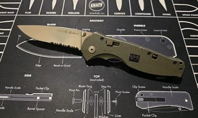 SOG Flash II Anniversary Edition 1986-2006 Graphite Partial Serrated Blade  - Image 1 of 3