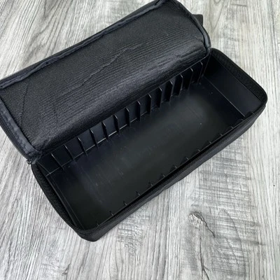 Cassette 15-Tape Carry Case Holder Storage Black Zip Closure Soft Plastic Insert - Image 1 of 4