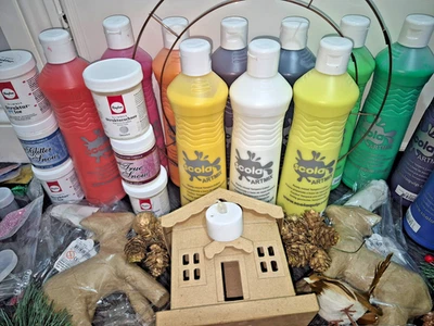 12kg Job Lot SCOLA PAINTS - Christmas Decoration Resin Kit - Art & Craft Wreath - Image 1 of 4
