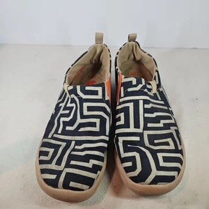 Men Size 10.5 UIN Slip On Shoes Canvas Comfortable Loafers "thread of maze" - Picture 1 of 6
