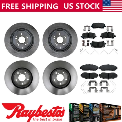 Rotores de freno delanteros traseros y pastillas de freno de cerámica para Honda Odyssey 2011-2014 Foto 1 de 4