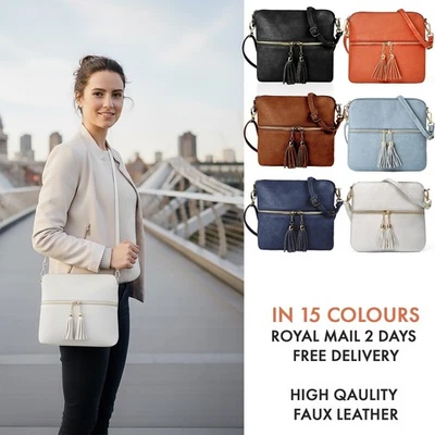 WINSTON HIDE Damen Umhängetasche Schultertasche Kunstleder Messenger Handtasche