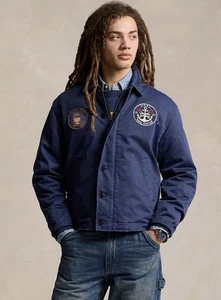 Chaqueta utilitaria de satén con parches náuticos/azul marino Ralph Lauren - Imagen 1 de 8