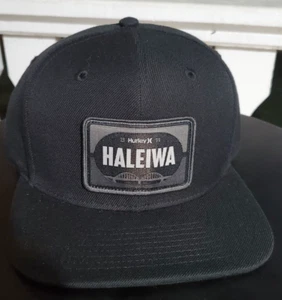 Haleiwa Hurley hat Hawaii flat bill Snap Back Black Hat - Picture 1 of 5