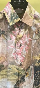 ETRO  NWT Men's Fish & Floral Underwater  Silk Long Sleeve Shirt   S - Picture 1 of 3