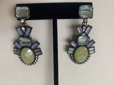 Pendientes colgantes de oro antiguo Baublebar - cristal azul y ópalo Foto 1 de 3