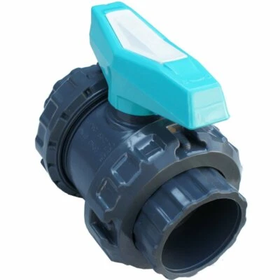 Schwimmbad Kugelventil PVC Hahn Pool Kugelhahn Absperrventil 63 mm innen klebbar - Bild 1 von 3