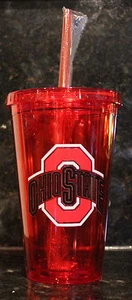 Ohio State Go Buckeyes Insulated Travel Tumbler NCAA College 16oz Cup Straw - Picture 1 of 2