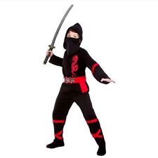 Black Power Ninja Kids Boys Fancy Dress Costume Halloween Japanese Warrior 3 - 4 Years Eb-4081