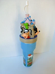 Disneyland Plastic Souvenir Sipper Castle Cup Mickey Minnie Goofy Topper USA - Picture 1 of 12