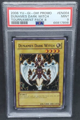 Yugioh PSA 9 MINT Dunames Dark Witch TP8-EN004 Super Rare Tournament Pack 8 2006 - Image 1 of 2