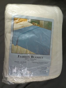 Vintage Owen Fashion Blanket Full Twin Size 72"x90" SLIGHTLY IRREGULAR Off White - Picture 1 of 6