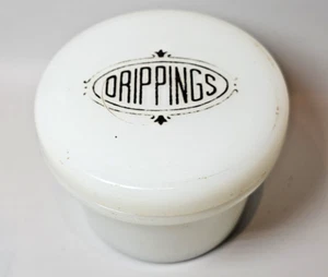Vtg Hazel Atlas Company Milk Glass Shield Drippings Grease Jar Kitchen Decor - Picture 1 of 14