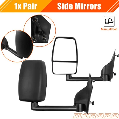 Smooth Tow Manual Mirrors Pair For 2003-2017 Chevrolet Express 1500 2500 3500 - Image 1 of 4