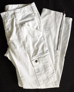 London Jean Women's White Cargo Pockets Pants Size 2 - Picture 1 of 11