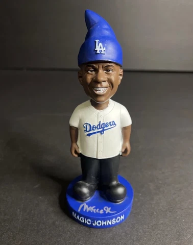 LA Dodgers Lakers Magic Johnson Gnome Bobblehead Cover