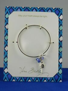 Vera Bradley MAY YOUR HEART ALWAYS BE LIGHT Feather Charm Tension Bracelet